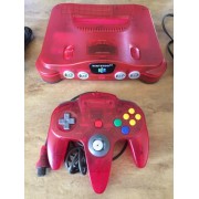 CONSOLE NINTENDO 64 Clear Red Pal (sans boite)